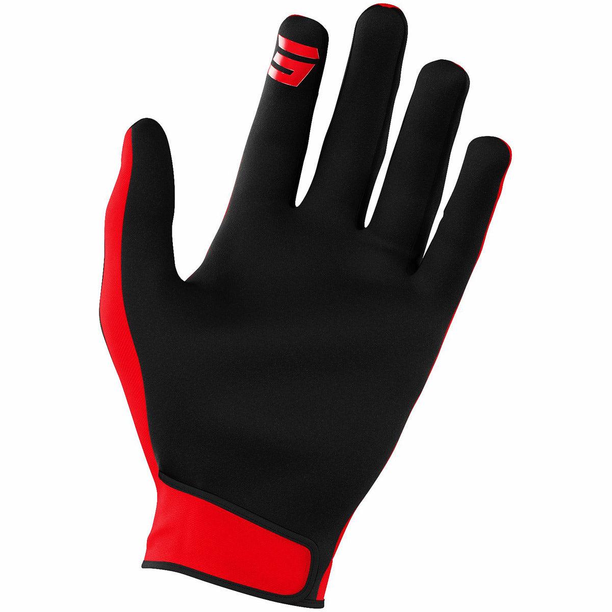Shot Raw MX Gloves - Burst Red palm