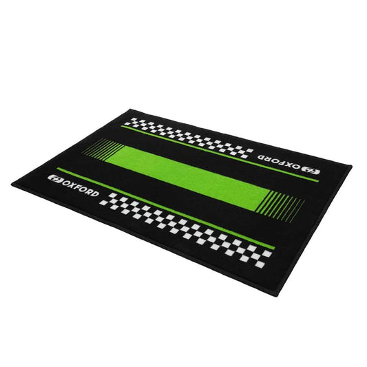 Oxford Door Mat 90cm x 60cm - Pitlane Green Doorstep mat: Make an entrance with an Oxford Door Mat. Show 'em you're a biker even when you're not on the bike. A great quality door mat for your home or 'man (or woman!) cave'.