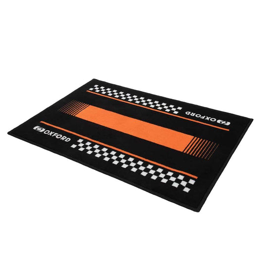 Oxford Door Mat 90cm x 60cm - Pitlane Orange Doorstep mat: Make an entrance with an Oxford Door Mat. Show 'em you're a biker even when you're not on the bike. A great quality door mat for your home or 'man (or woman!) cave'.