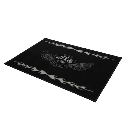 Oxford Door Mat 90cm x 60cm - Flame Doorstep mat: Make an entrance with an Oxford Door Mat. Show 'em you're a biker even when you're not on the bike. A great quality door mat for your home or 'man (or woman!) cave'.