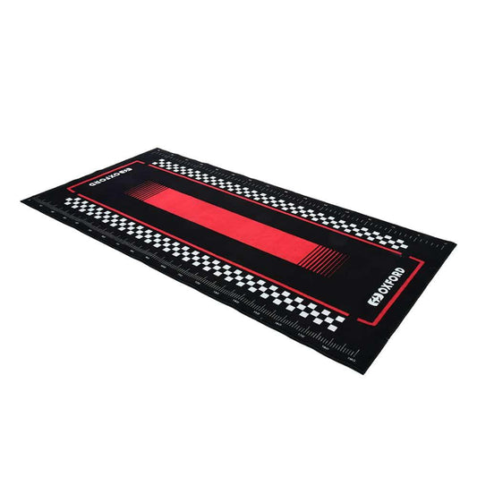 Oxford Garage Mat 200cm x 100cm - Pitlane Red Garage floor mat: A workshop essential from Oxford. Keep your garage floor in good shape thanks to this rubber mat. Designed to combat minor oil or water spillages, this workshop mat protects your floor whilst also looking awesome!