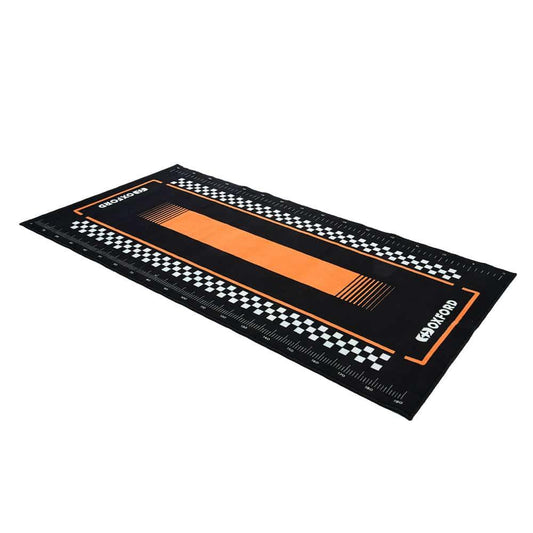 Oxford Garage Mat 200cm x 100cm - Pitlane Orange Garage floor mat: A workshop essential from Oxford. Keep your garage floor in good shape thanks to this rubber mat. Designed to combat minor oil or water spillages, this workshop mat protects your floor whilst also looking awesome!