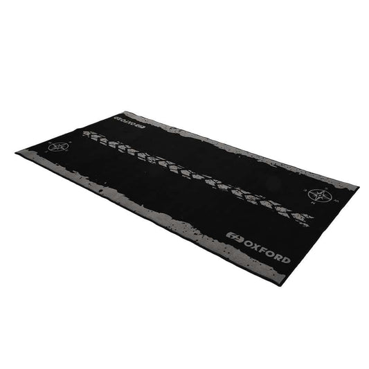 Oxford Garage Mat 200cm x 100cm - Adventure Garage floor mat: A workshop essential from Oxford. Keep your garage floor in good shape thanks to this rubber mat. Designed to combat minor oil or water spillages, this workshop mat protects your floor whilst also looking awesome!