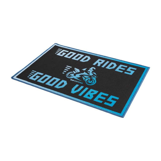 Oxford Door Mat 90cm x 60cm - Good Vibes Doorstep mat: Make an entrance with an Oxford Door Mat. Show 'em you're a biker even when you're not on the bike. A great quality door mat for your home or 'man (or woman!) cave'.