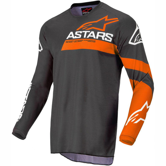 Alpinestars Fluid Chaser MX Jersey - Anthracite Coral Fluo - front