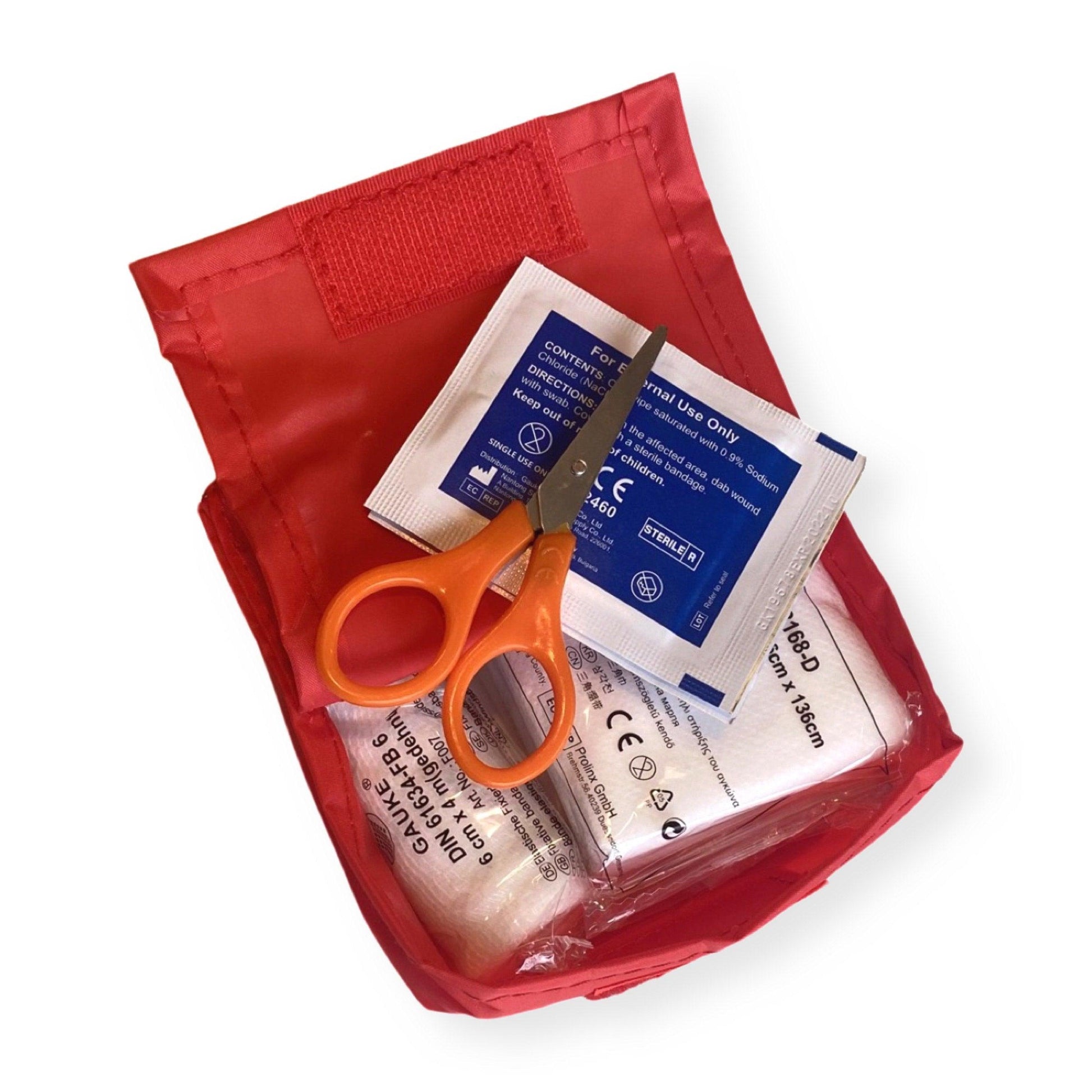First Aid Kit: small 1st aid kit. Emergency mini first aid kit for minor medial emergencies. This mini first aid kit is stored in a lightweight, compact carry case. Great for people on the move and ideal for treating minor injuries.