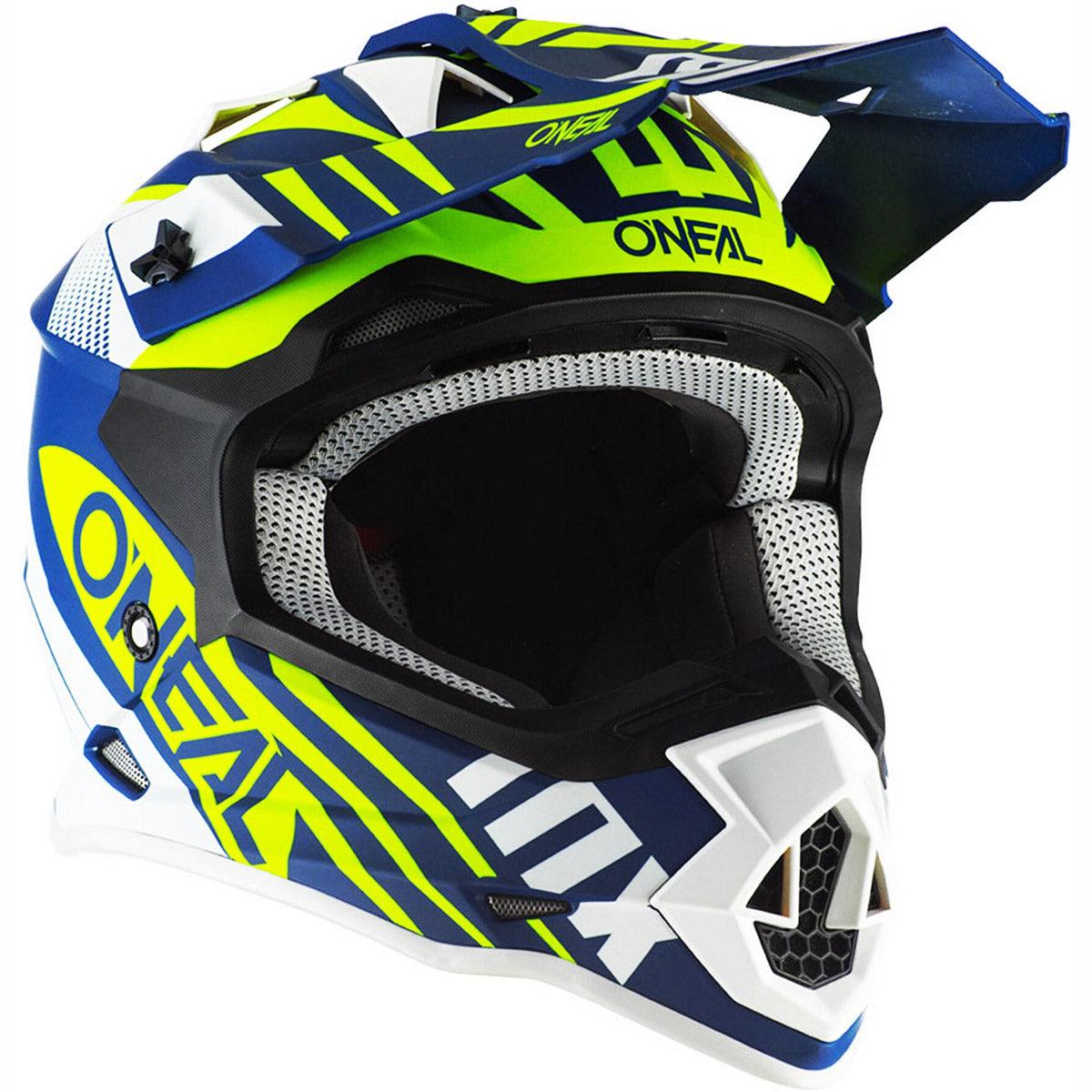 ONeal 2SRS Helmet Spyde 2.0 - Blue White Neon Yel - The Motocrosshut